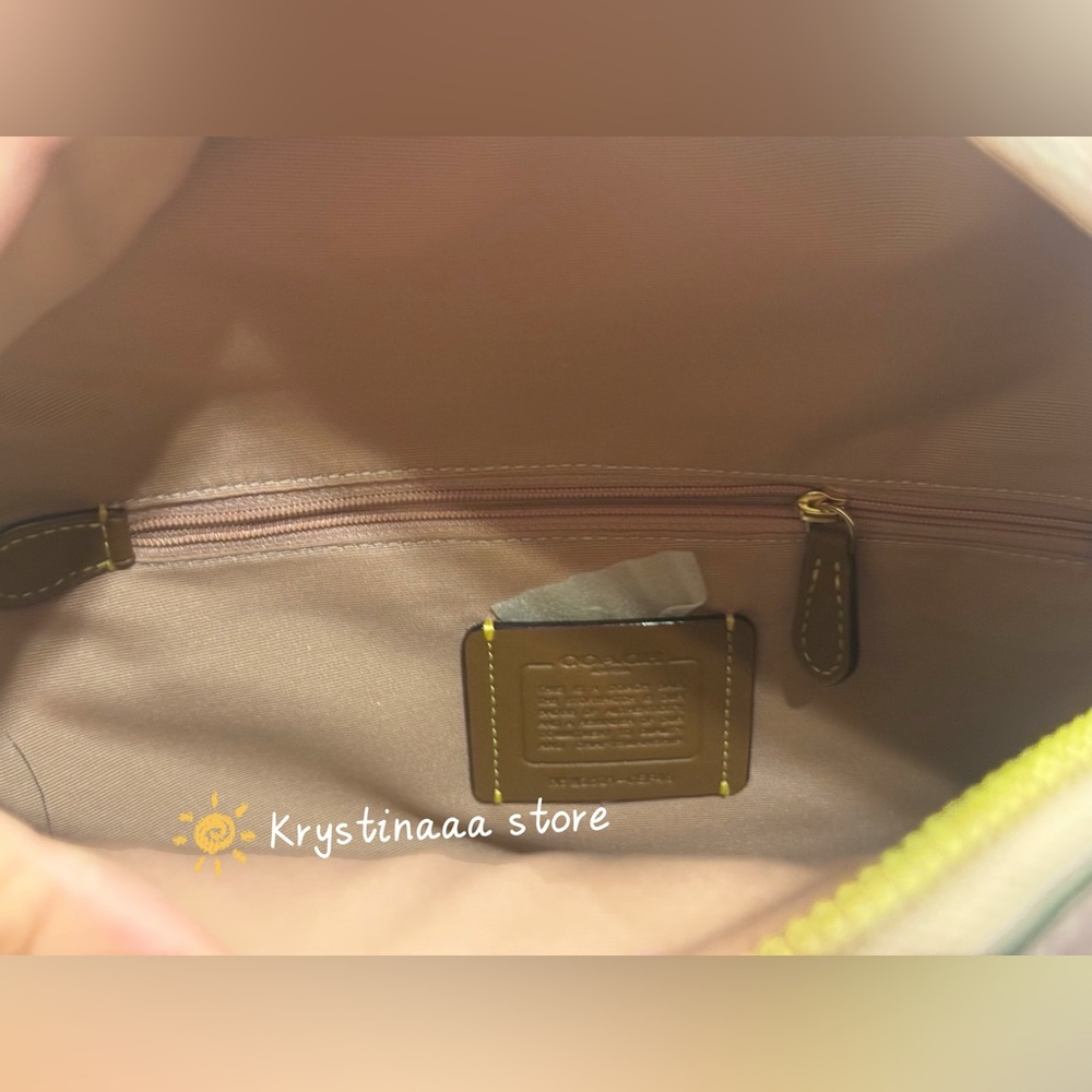 COACH Taylor Small Backpack In Signature Canvas With Charms CEF46 Powder Pink - Picture 11 of 12